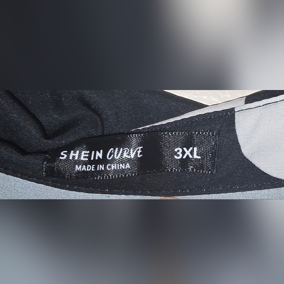 Polka Dot Black and White Plus Size Button Down Dress With Tie Sleeves - 3X/18 - Picture 4 of 6